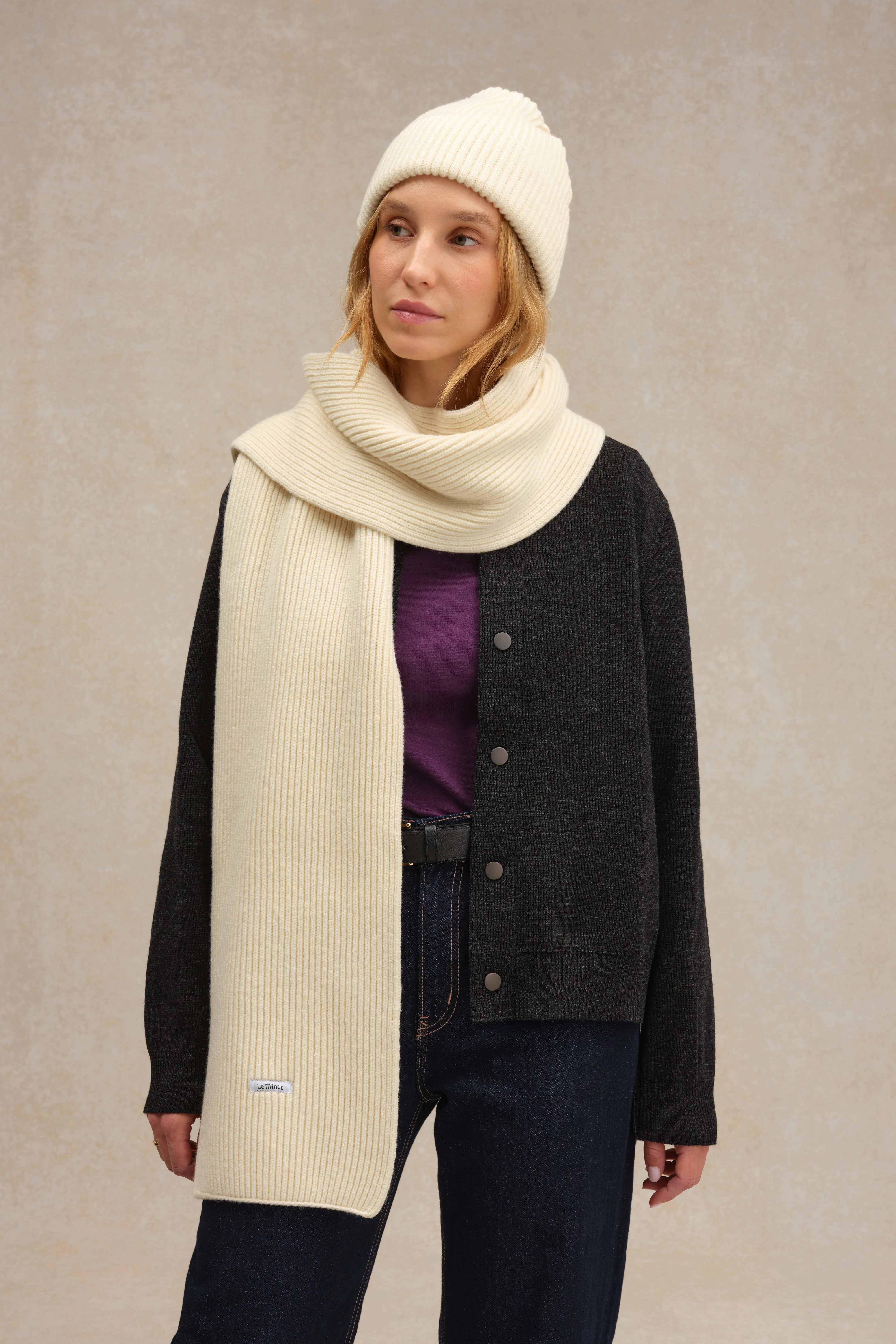 Bonnet extra doux mixte écru - Image 3