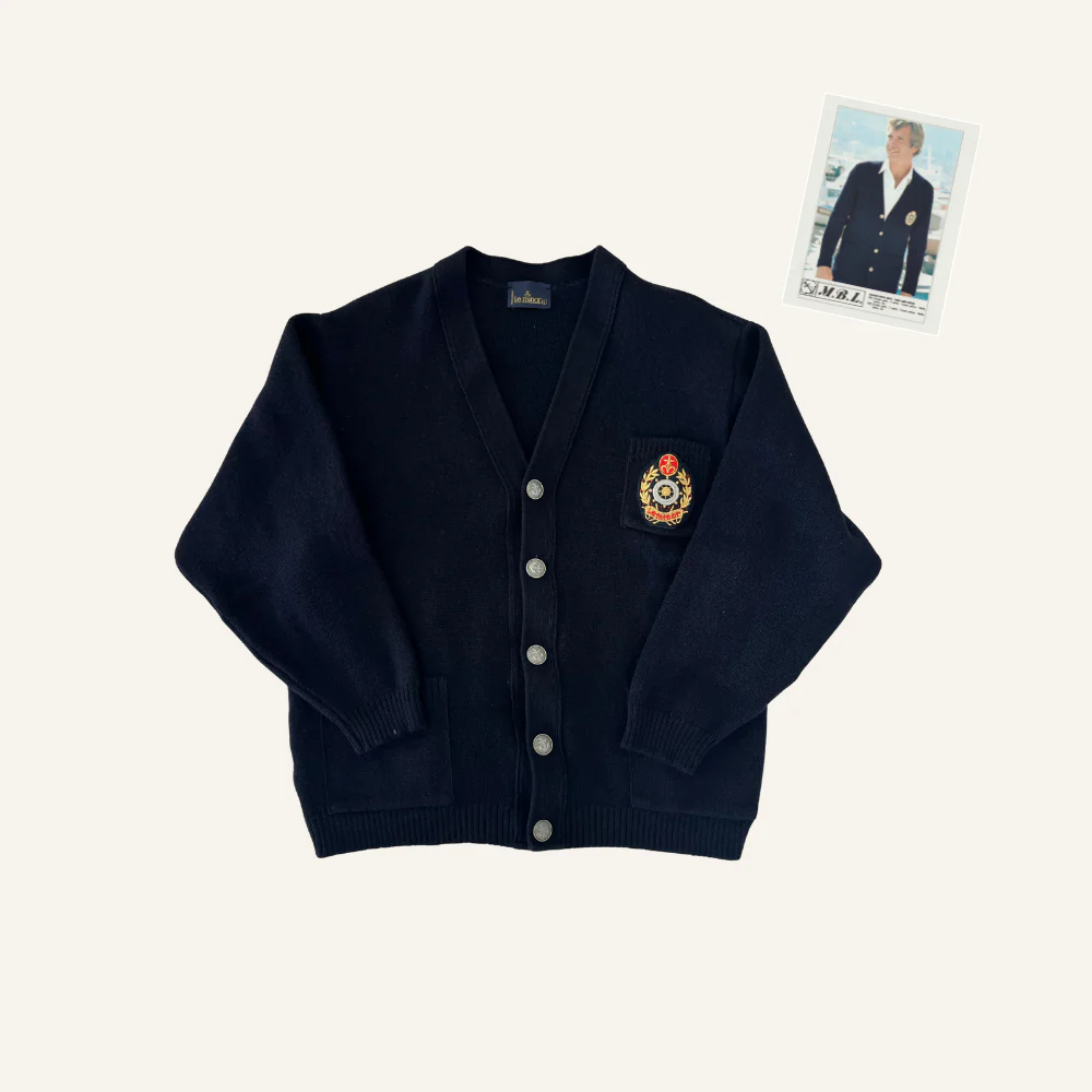 Cardigan bleu marine en laine - Seconde main
