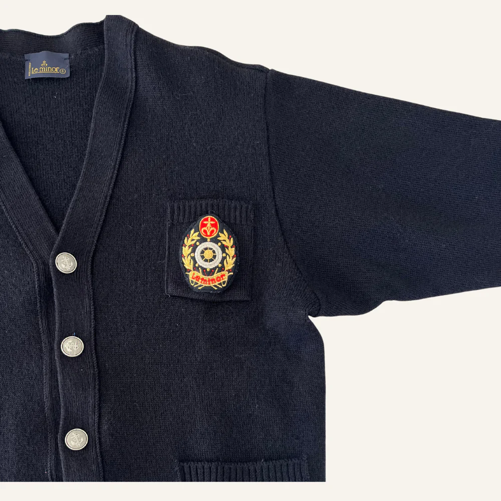 Cardigan bleu marine en laine - Seconde main - Image 3