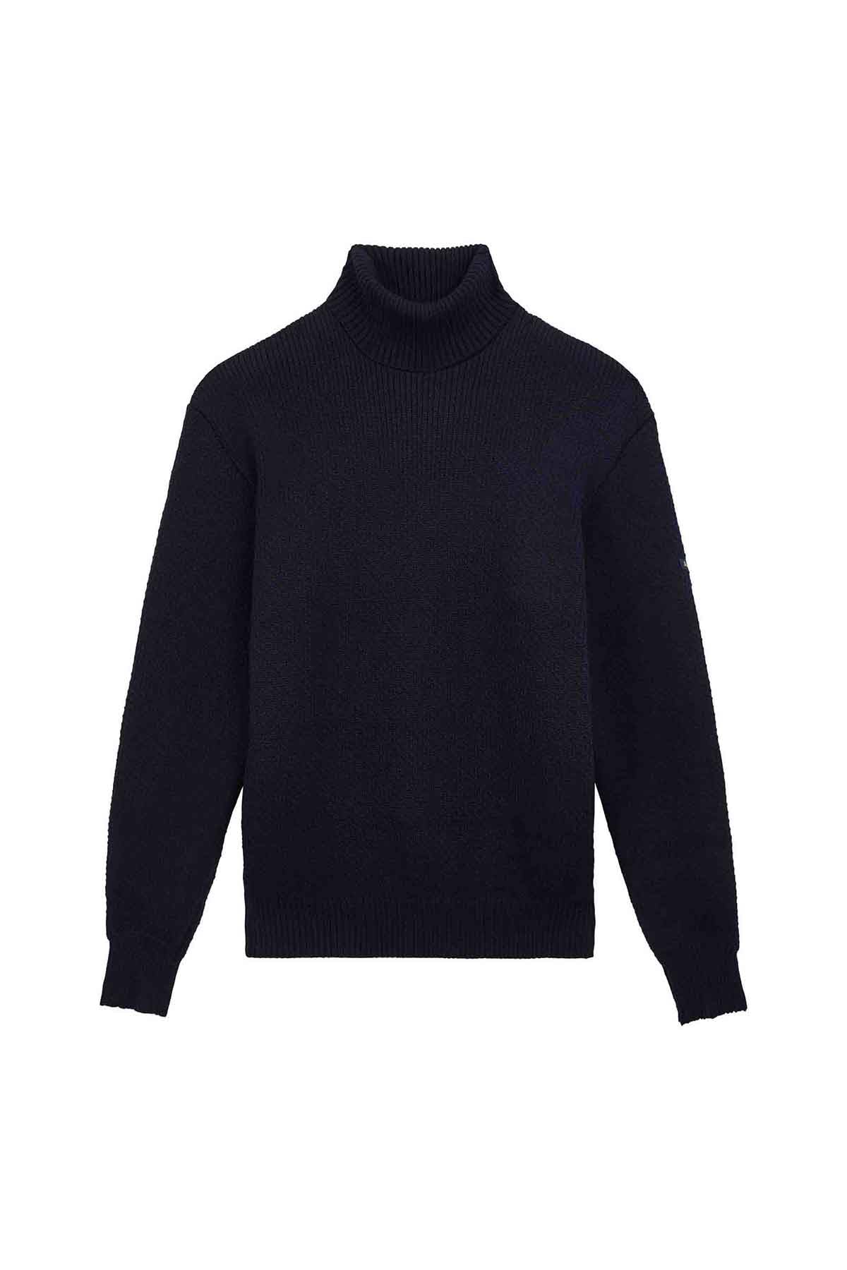 Pull col roulé Norvégien bleu marine pour femme - Image 4