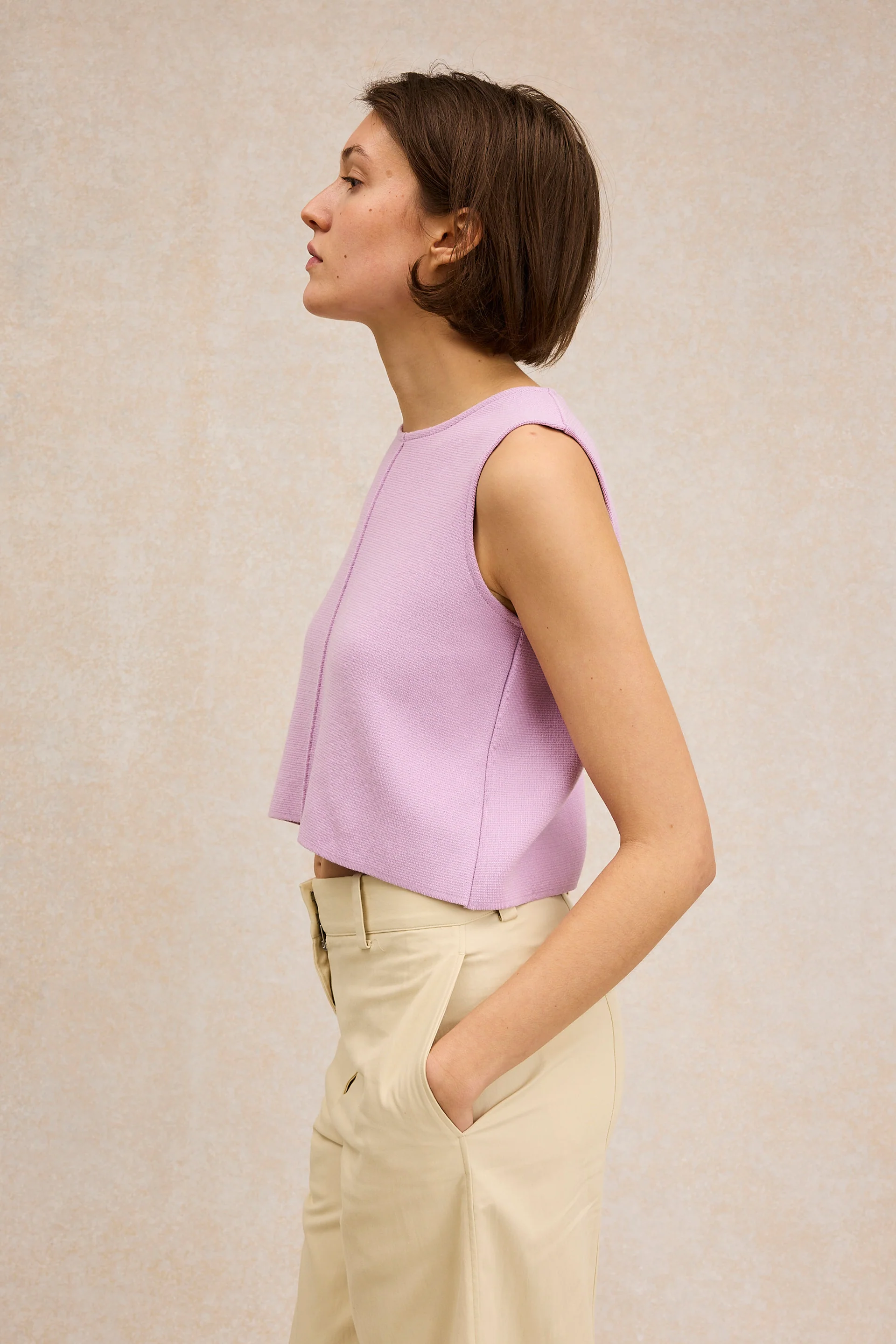 Débardeur Milano mauve lila en coton pour femme - Image 3