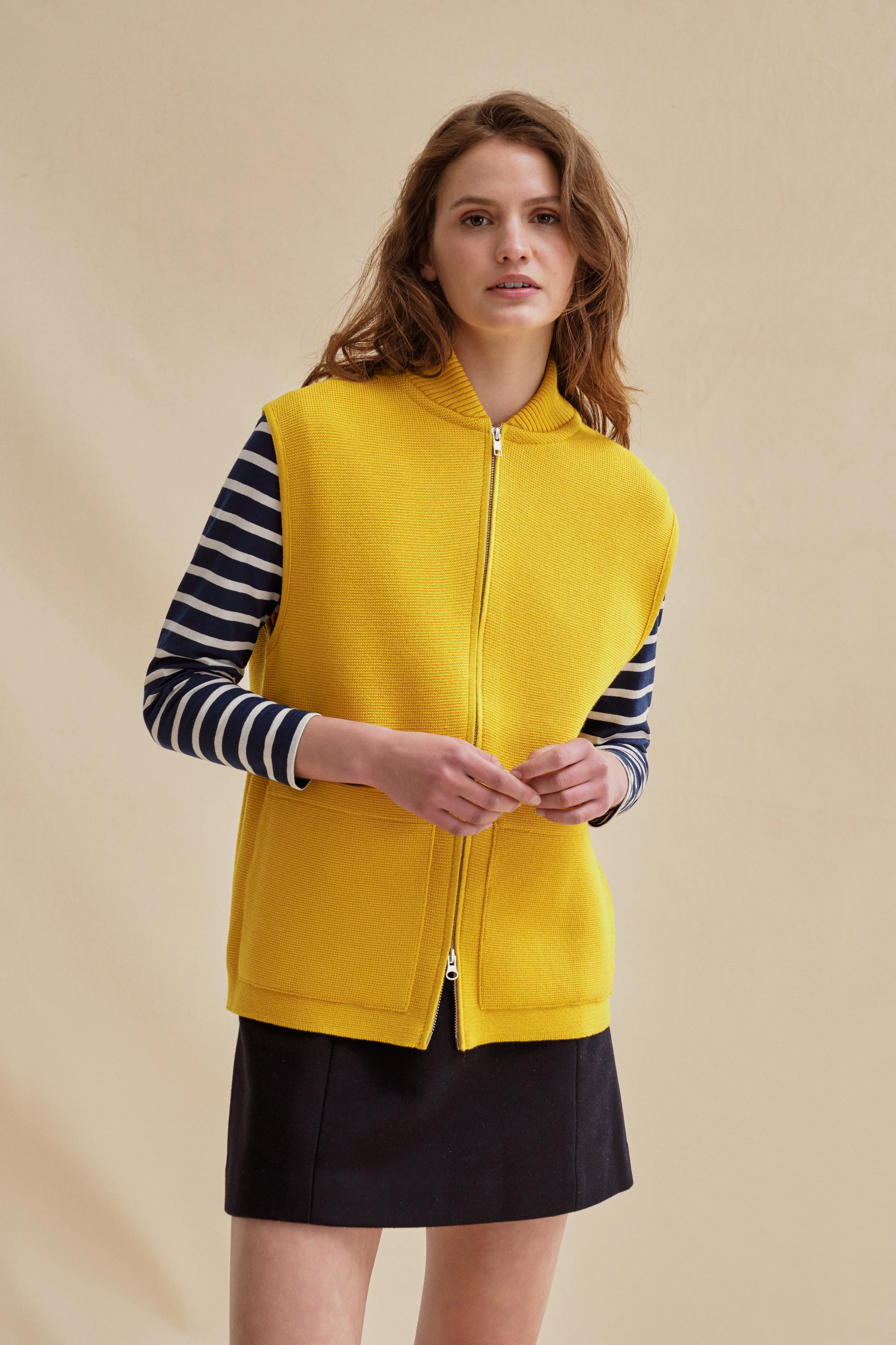 Gilet zippé jaune Milano pour femme - Image 7