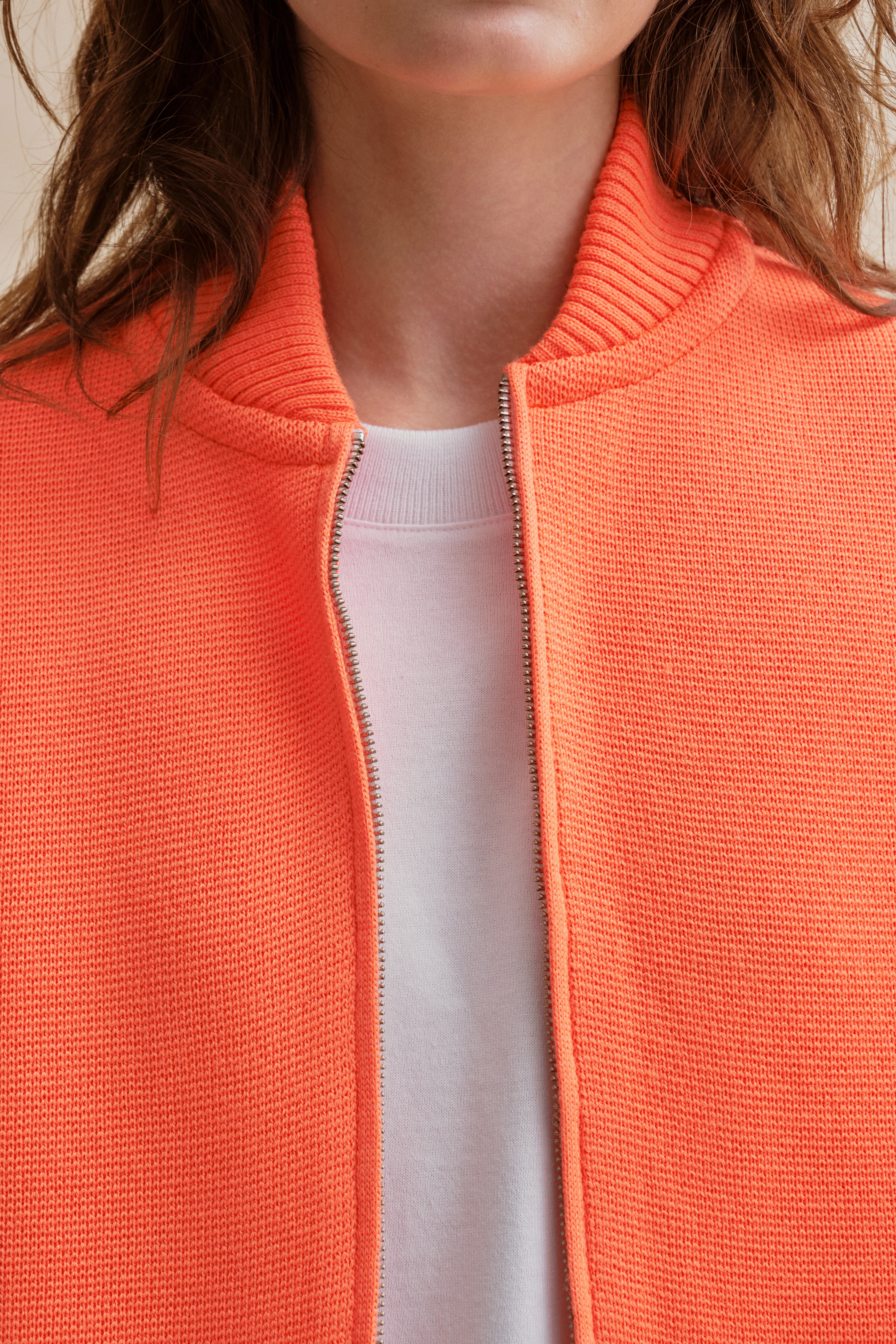 Gilet zippé orange Milano pour femme - Image 2