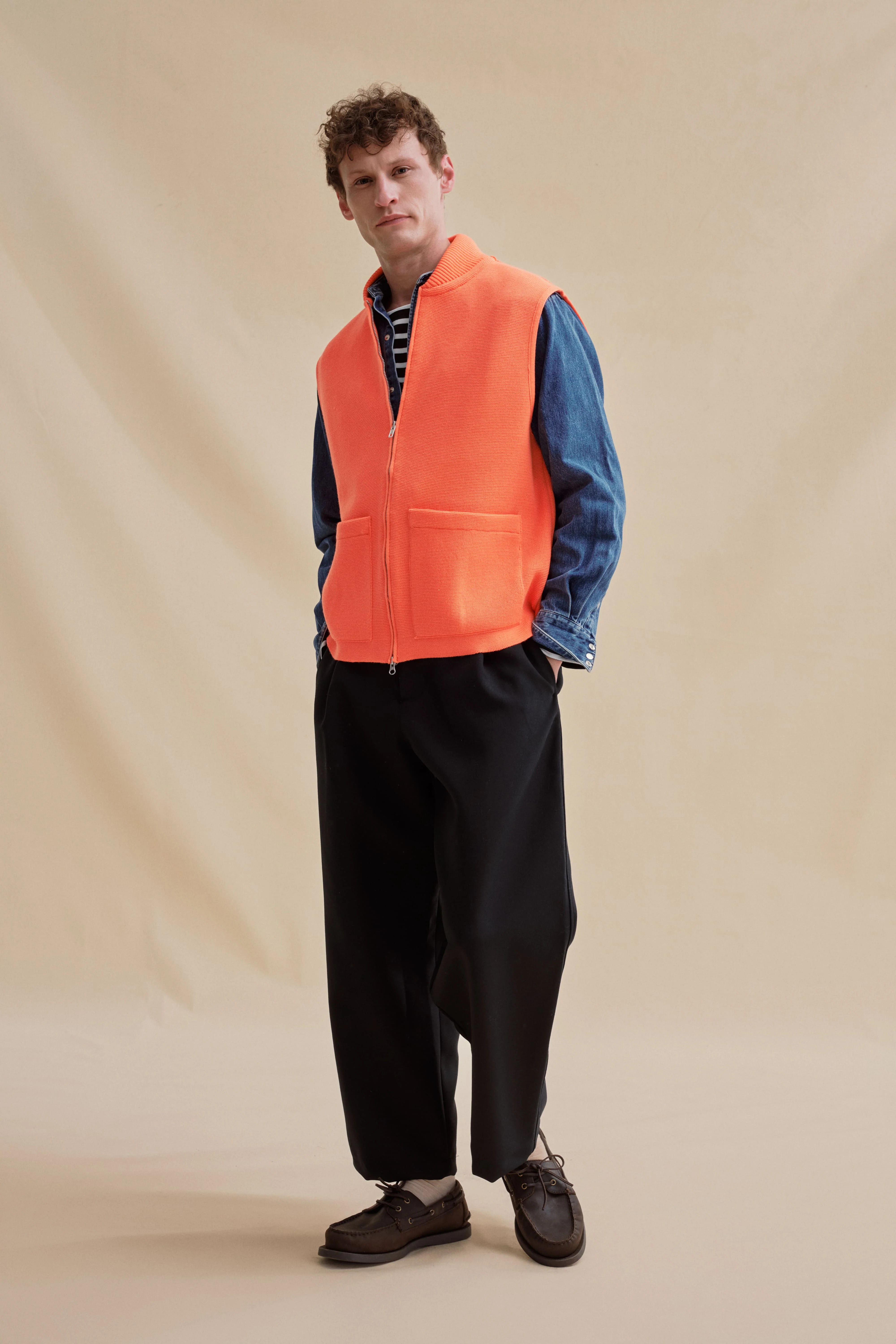 Gilet zippé orange Milano pour homme - Image 6