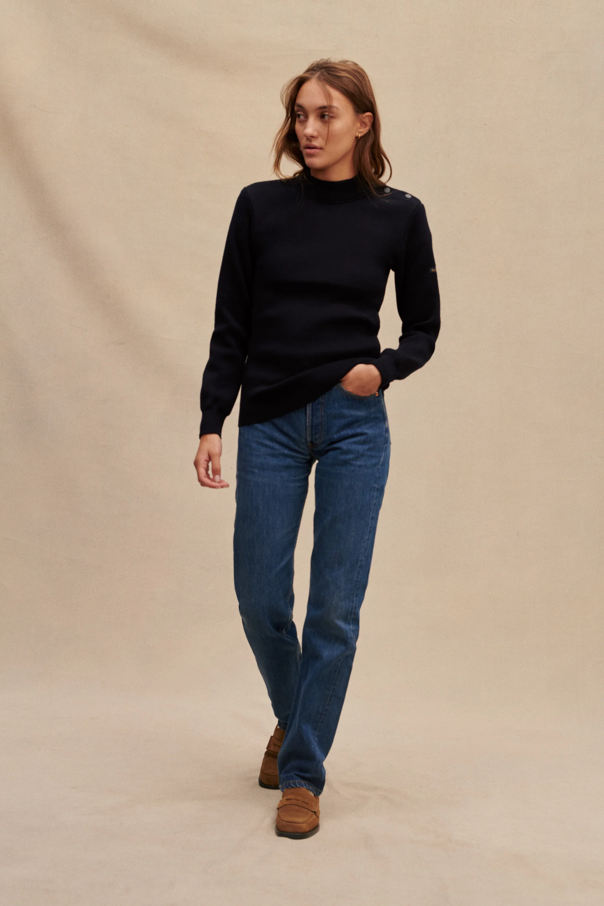 Pull marin bleu marine pour femme - Image 3