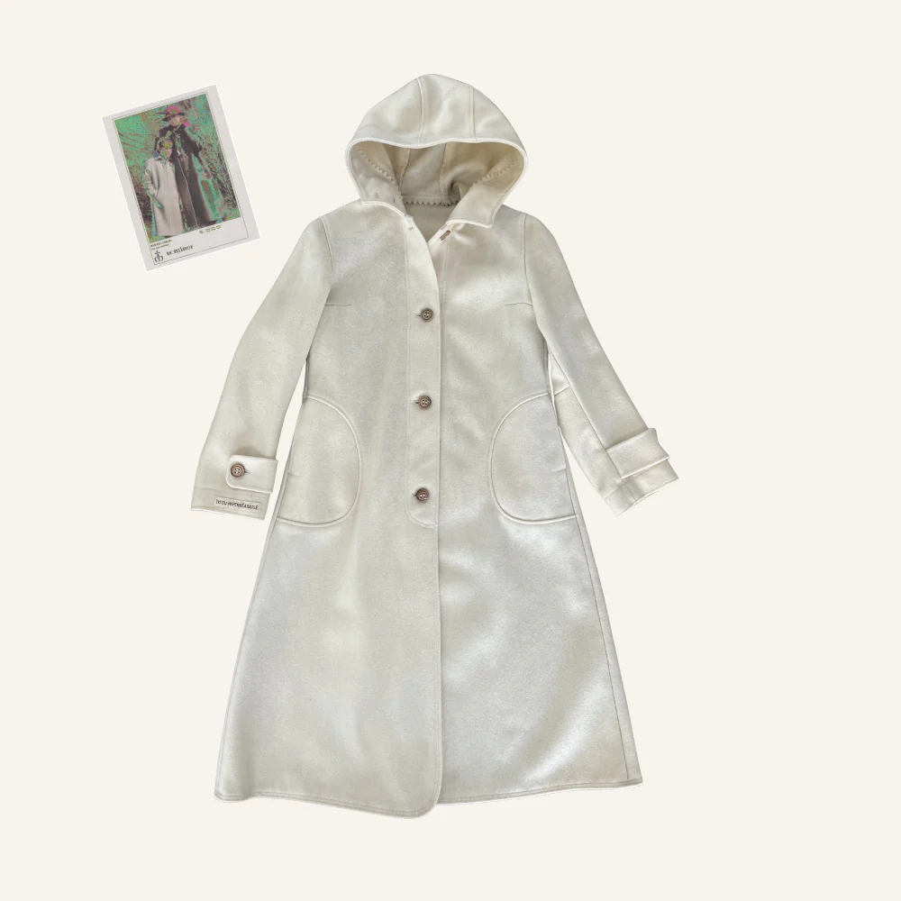 Manteau écru à capuche pour enfant - Seconde main