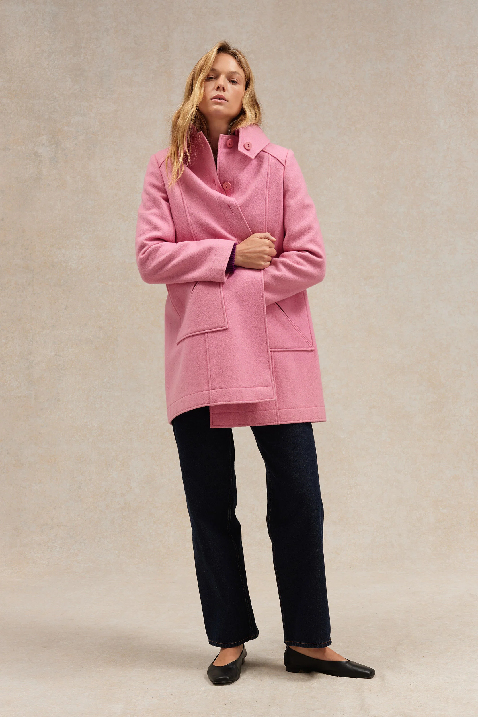 Manteau rose 1976 en laine et cachemire pour femme - Image 6