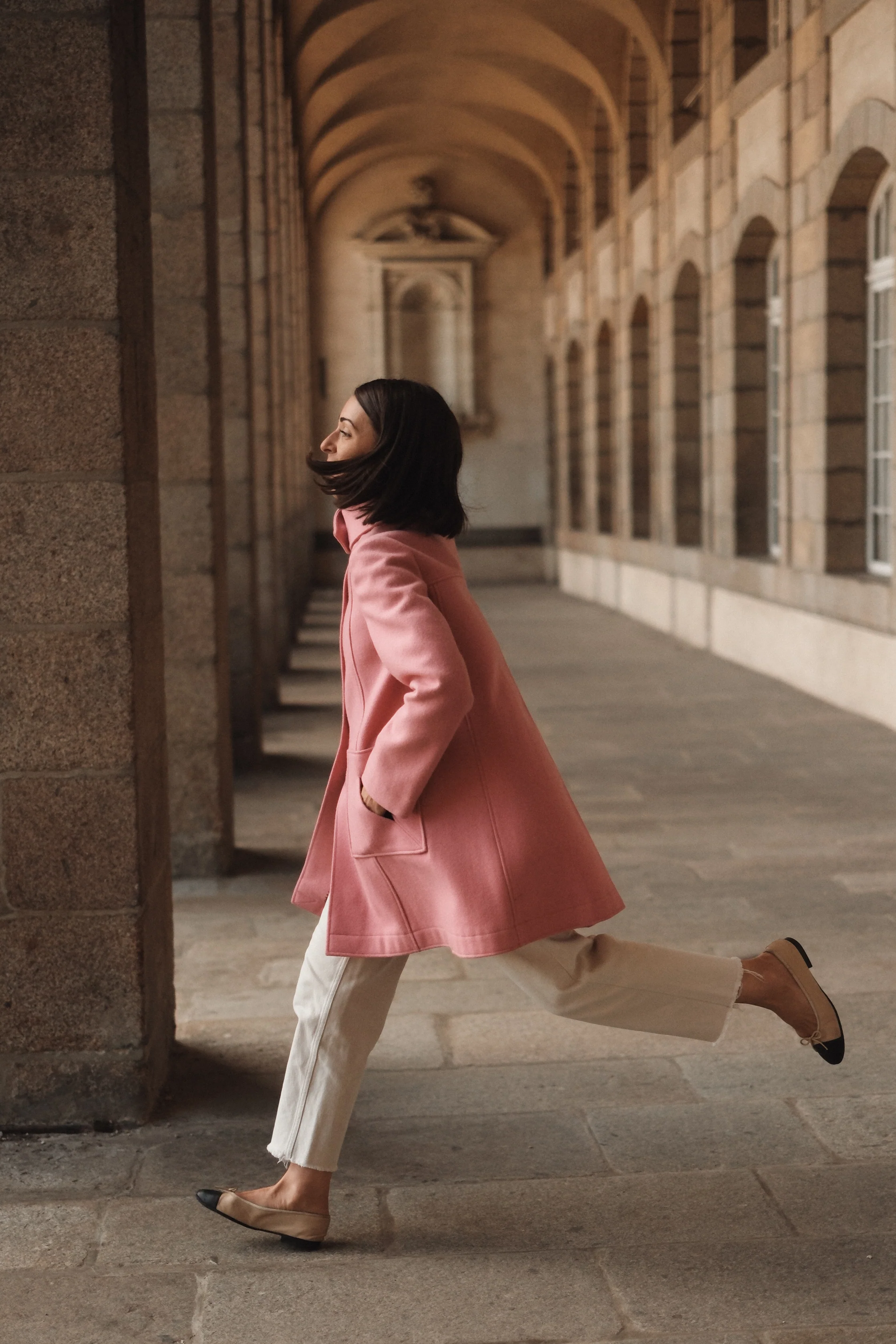 Manteau rose 1976 en laine et cachemire pour femme - Image 8