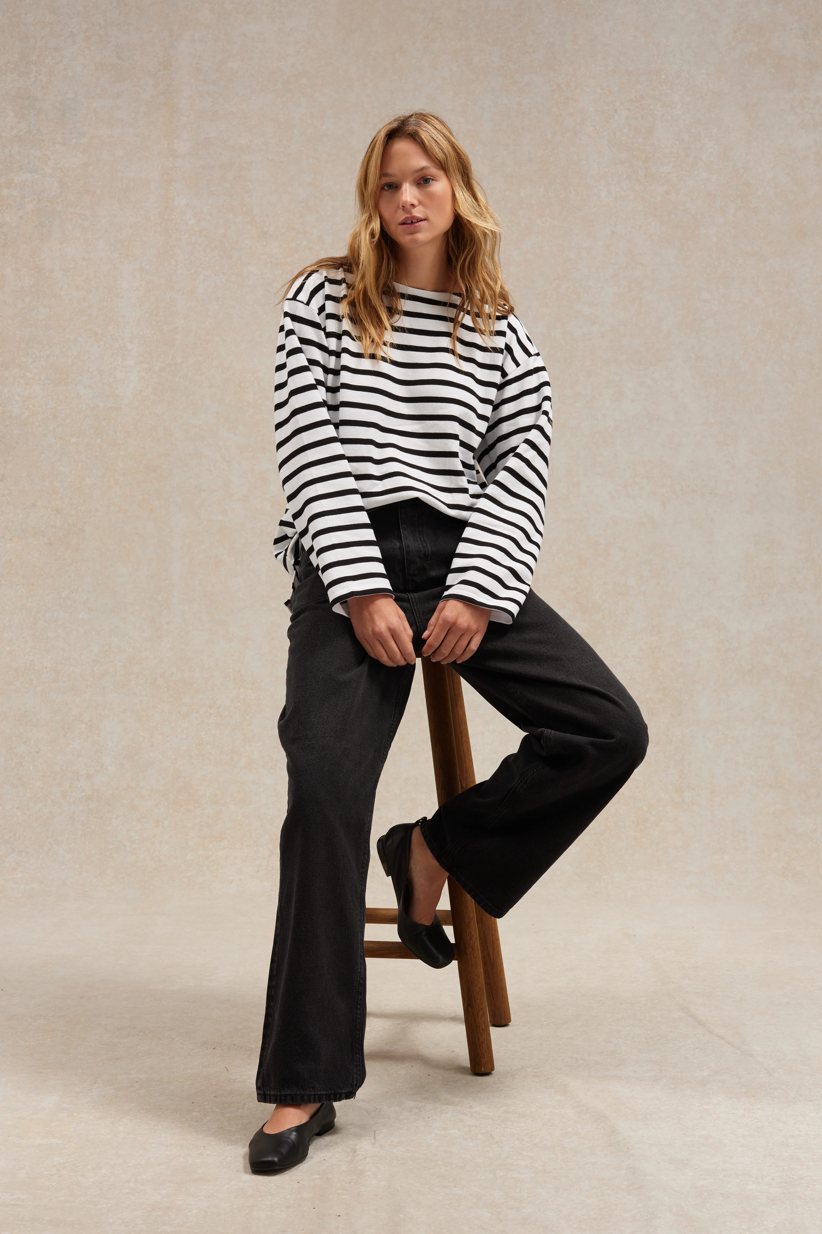 Marinière Rachel blanc et noir pour femme - Image 3