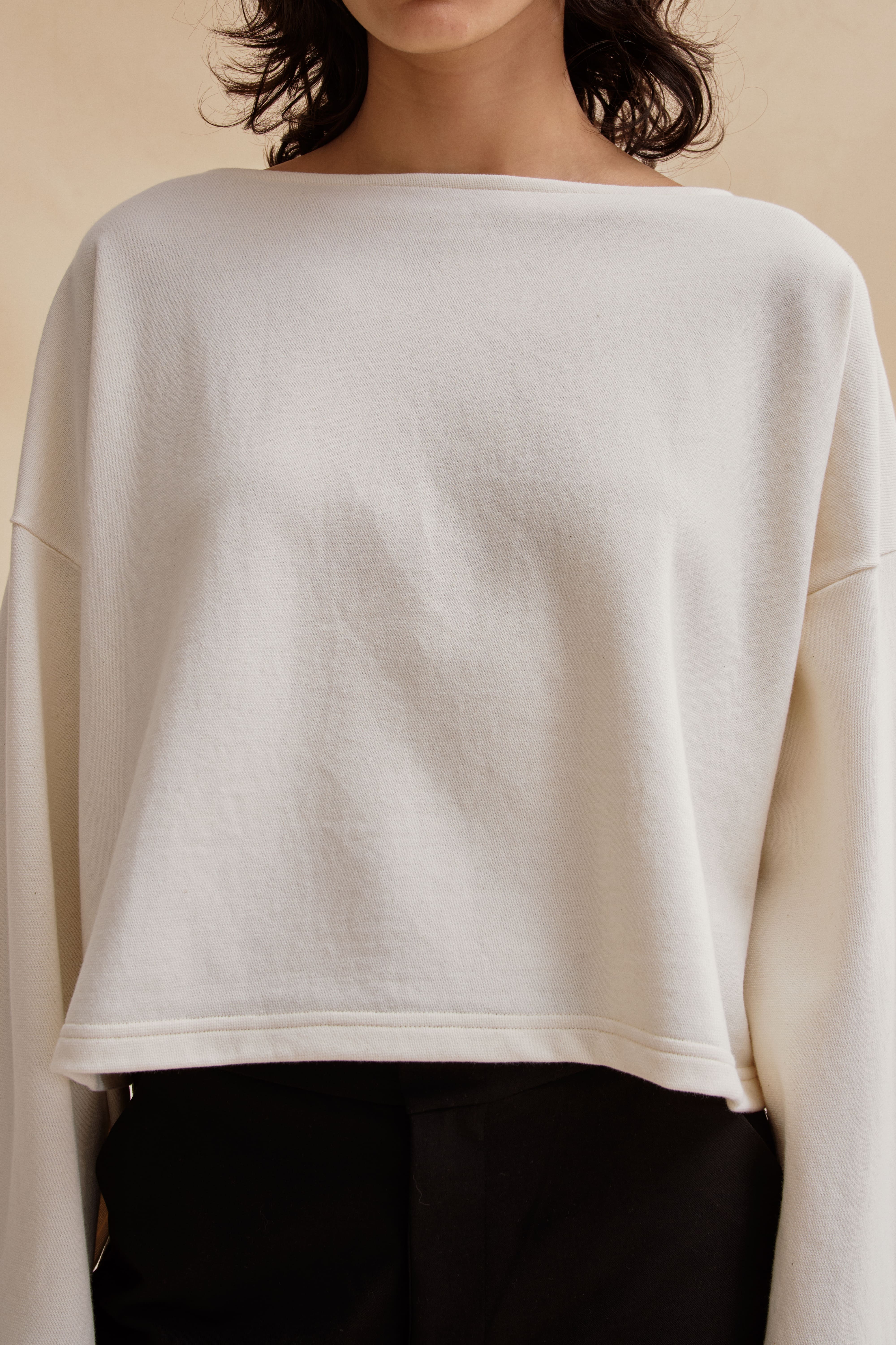 Marinière Rachel cropped écru pour femme - Image 2