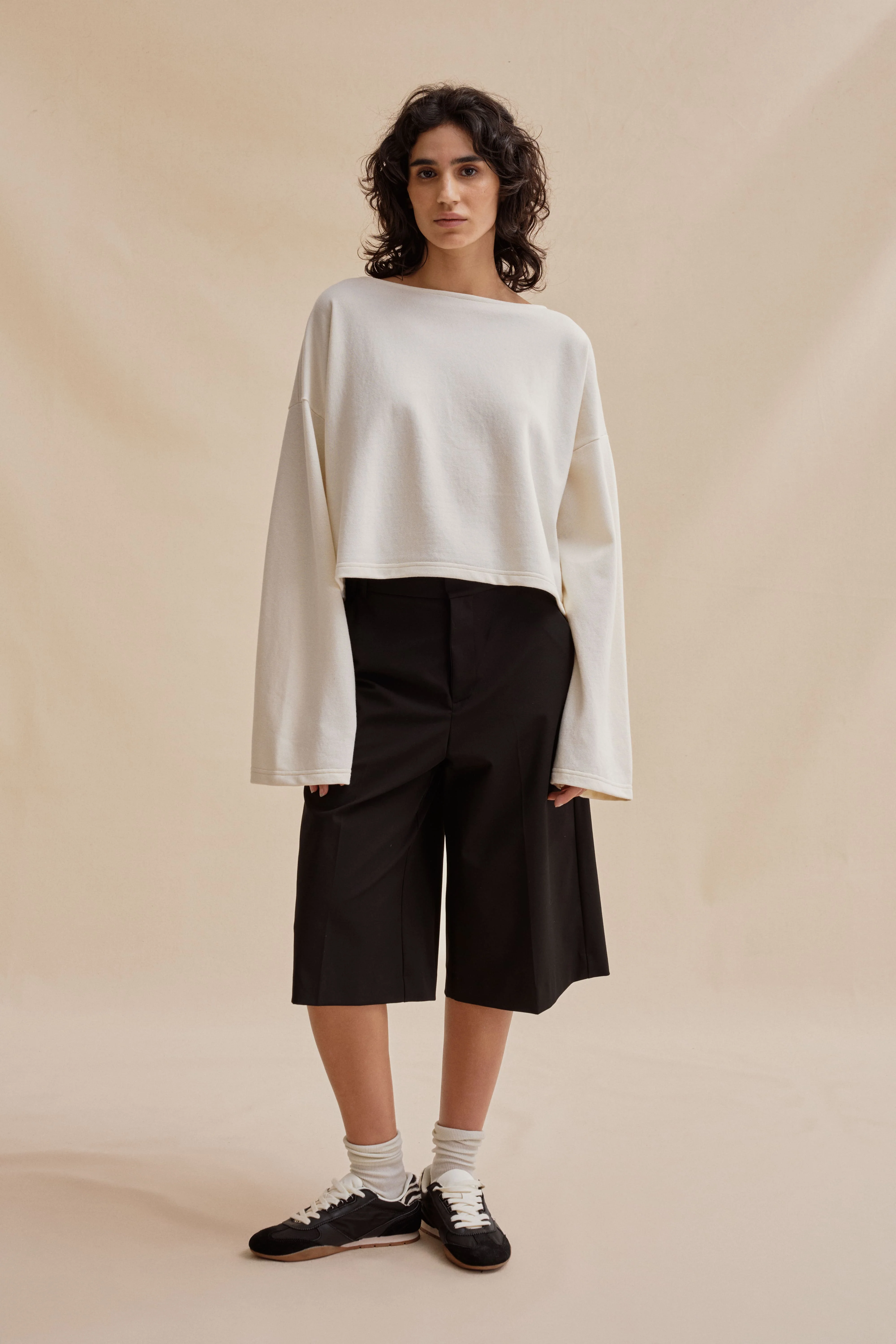 Marinière Rachel cropped écru pour femme - Image 3