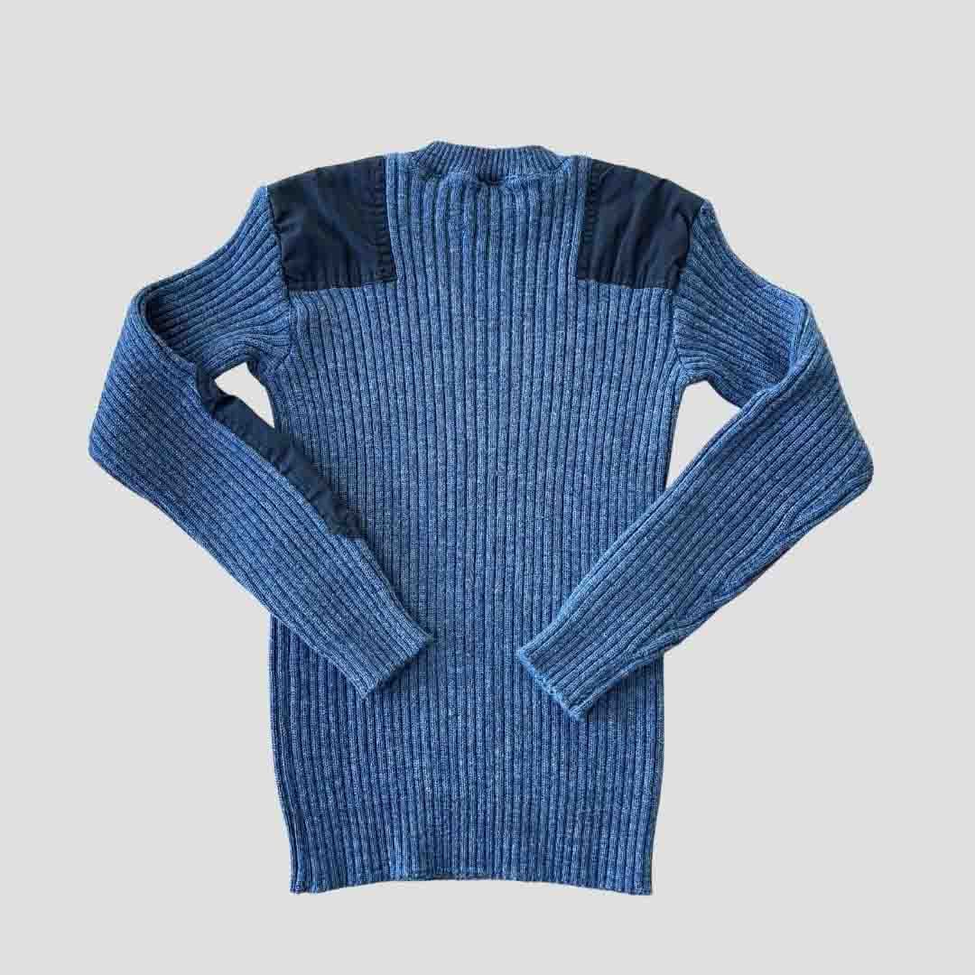 Pull officier bleu ciel avec coudières - Image 3