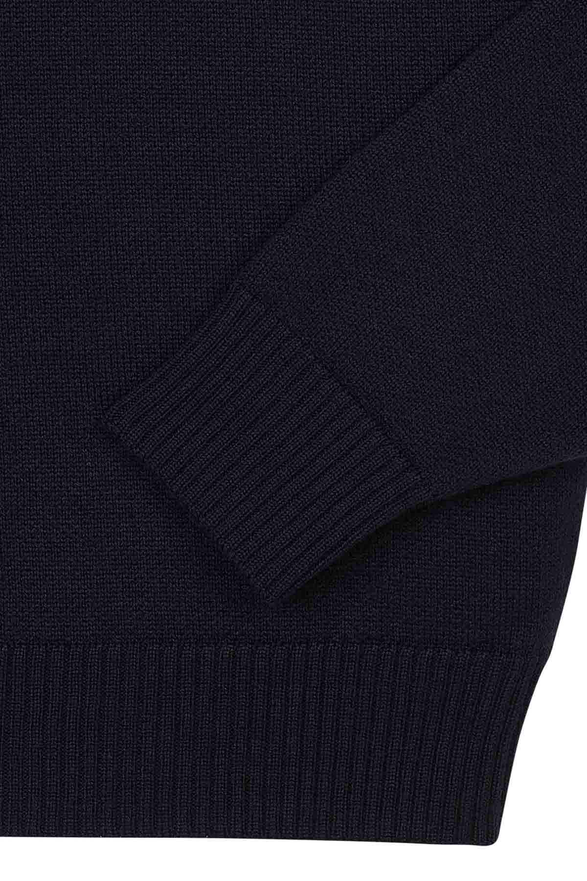 Sweat bleu marine en laine mérinos pour homme - Image 6