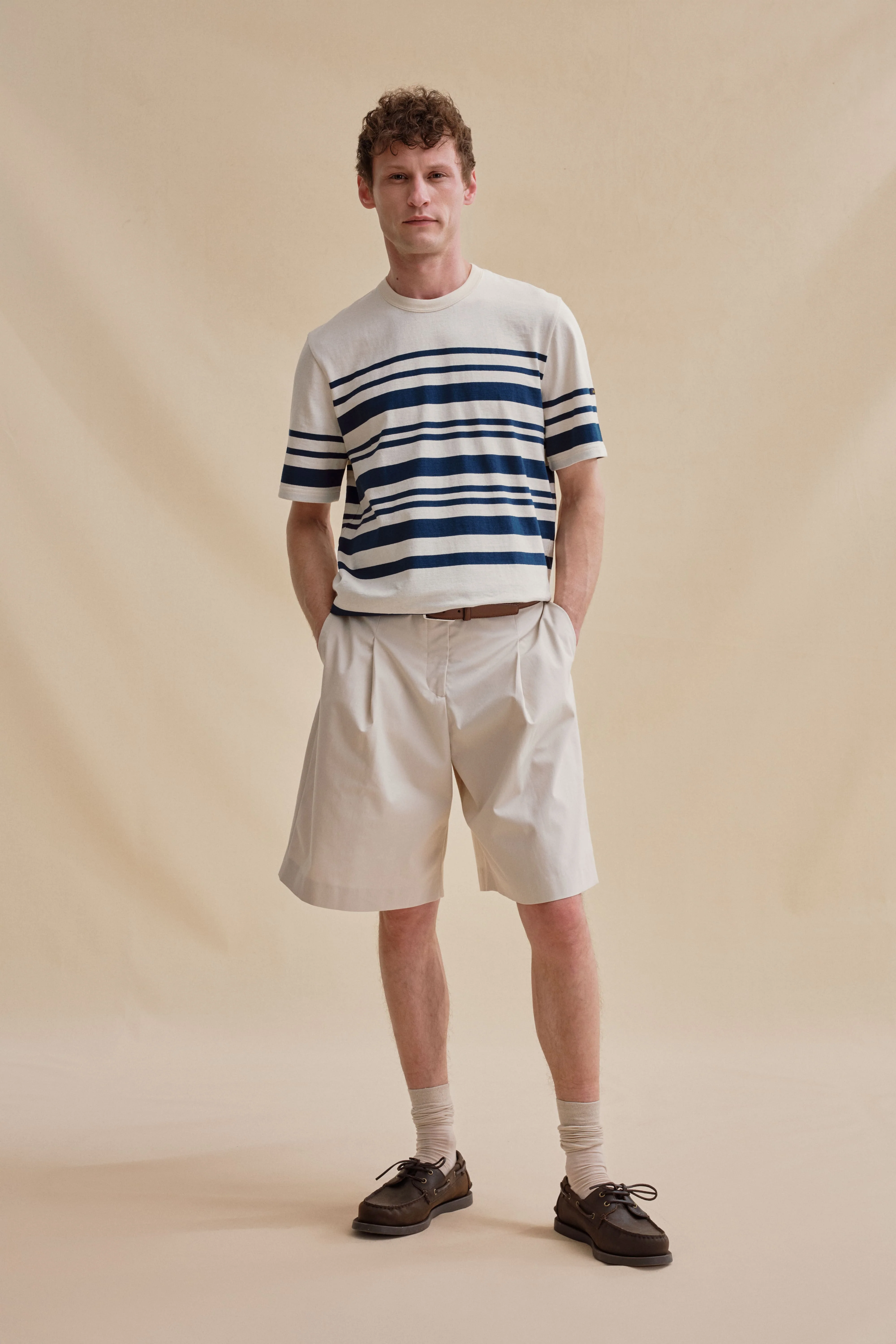 T-shirt marin rayures irrégulières pour homme - Image 3